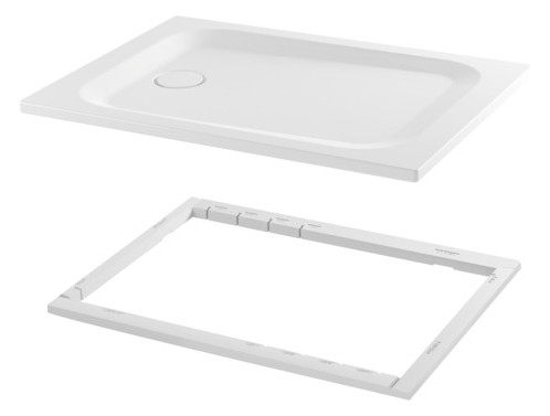 Duschwanne BetteUltra 1260 120x90x3,5cm, Glasur, Mini-Wannenträger, beige