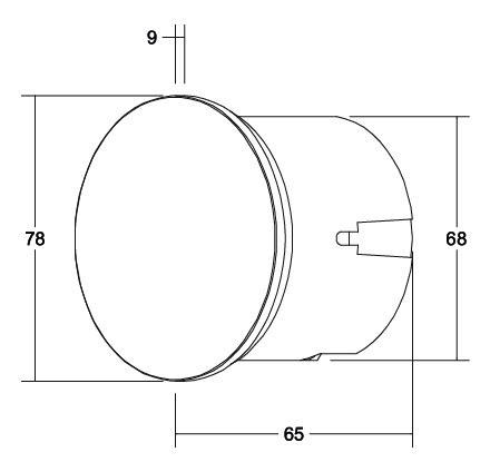 LED-Orientierungsleuchte 2W 3000K 35lm sw Konv 1LED elektr.Trafo IP20 Scheibe