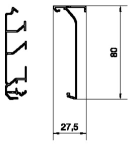 Oberteil SL-K 80mm Kst ver-ws RAL9016