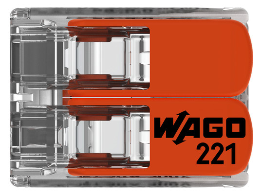 Steckklemme 2f 450V 32A Serie 221 0,5-6qmm m.BetätiHebel f.Massivleiter