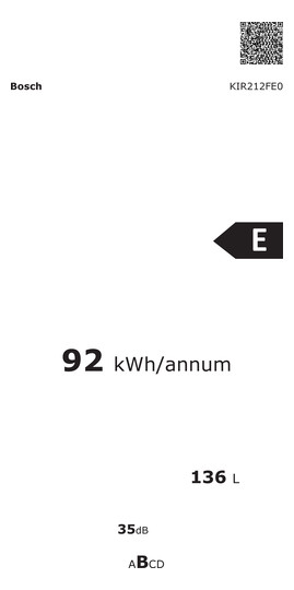 Kühlschrank EB E 136l N880mm integr ws Dekor mit Zubehör möglich fest 92kwh
