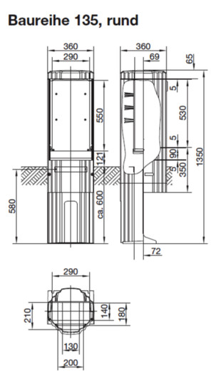 Hager Verteilersäule rund        ZAL135P 