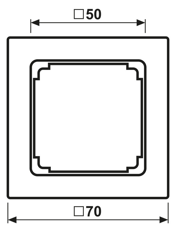 Zwischenrahmen aws LS 50x50mm RAL9010 quad50mm/quad50mm