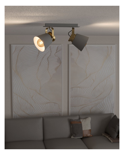 EGLO Balkenspot/2 E27 Grau/Gold    43836 
