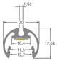 Anbauprofil ws Alu 2000x20x17,04mm