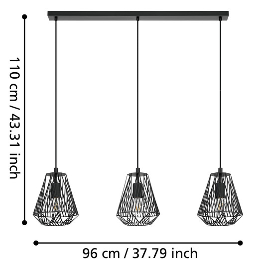 EGLO Hängeleuchte STYPE schwarz    43693 