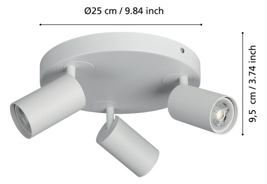 EGLO Spot Rondell/3 GU10 Weiss    900338 