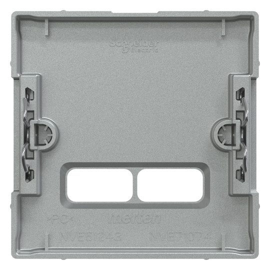 Zentralplatte USB 2f alu-si Klemmbef m.Aufdr aluminium-silber