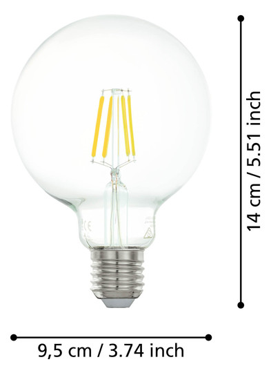 EGLO Leuchtmittel E27-LED G95 4W  110009 