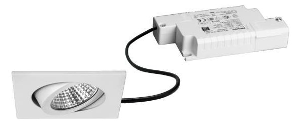 LED-Einbaustrahler 6W 3000K 630lm Konv ws glz 1LED Alu IP20 RF:hochglänzend