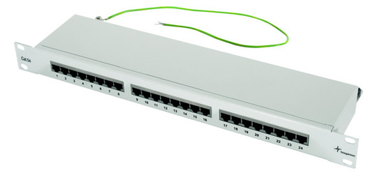 Patchpanel 24Ports 1HE Cat5E 44x482x137mm 19Zoll-Einbau
