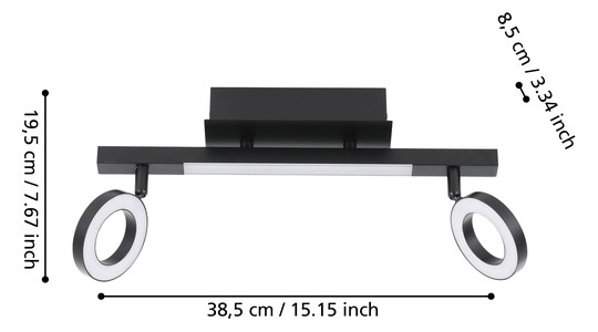 EGLO Spot CARDILLIO 2 schwarz LED 900514 