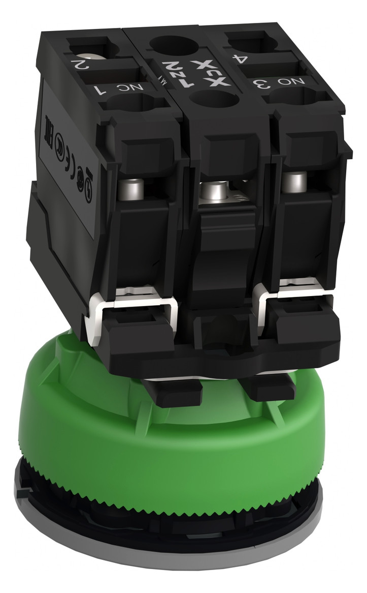 Drucktaster 1f gn rnd Ø30,5mm 1S 1Ö IP66 fl Geeignet für Beleuchtung Tastend