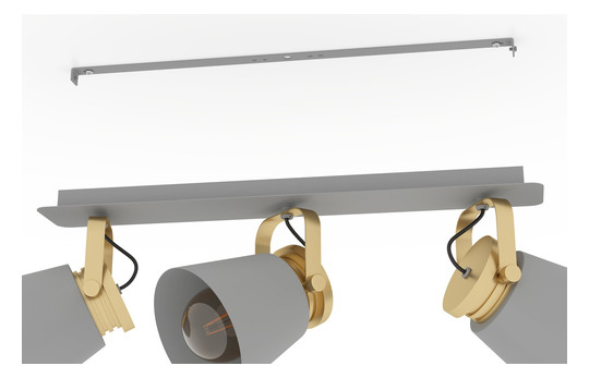 EGLO Balkenspot/3 E27 Grau/Gold    43837 