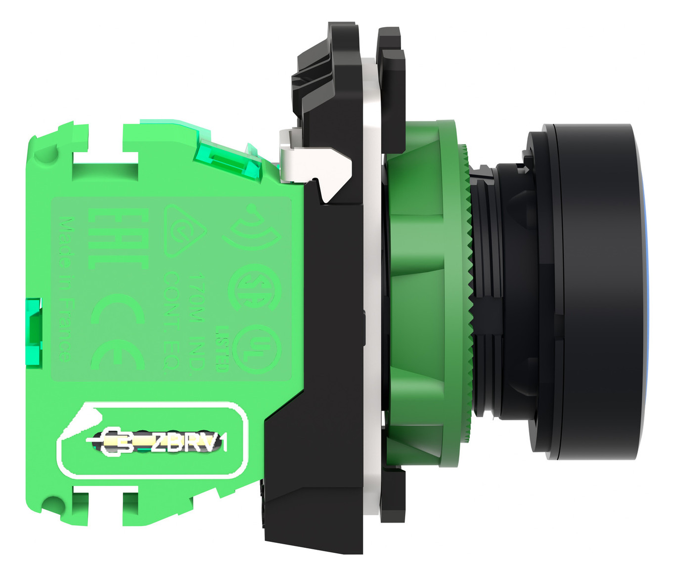 Drucktaster 1f bl rnd Ø22,5mm 1S IP30 fl Tastend