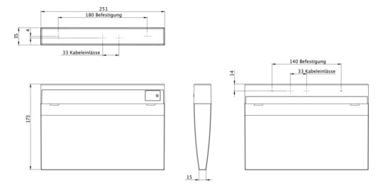 RP RZ-Leuchte Einzelb.Uni 3 h  KMMU413SC 