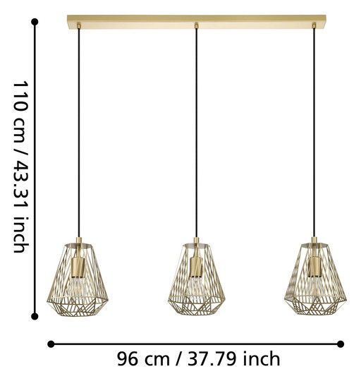 EGLO Hängeleuchte STYPE goldfarben 43695 