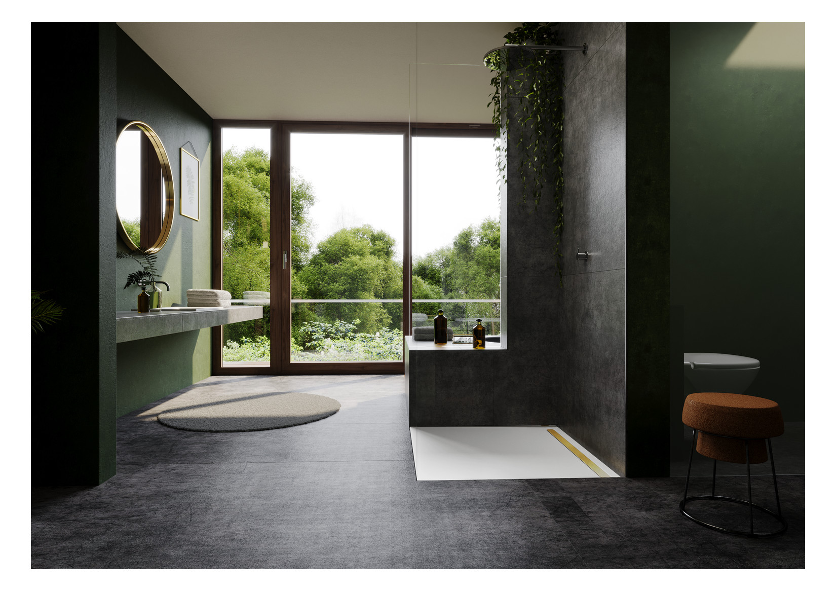 Kaldewei Duschwanne NEXSYS 2625 80x160cm, bodeneben, schwarz
