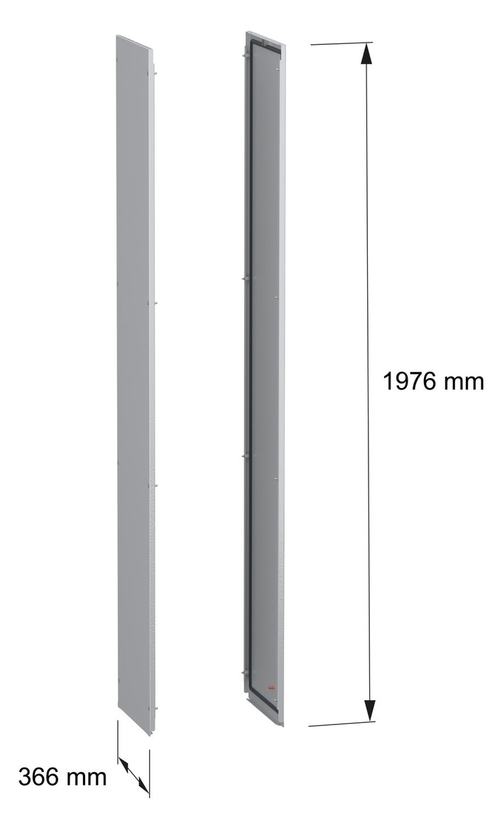 Seitenwand ST 400mm RAL7035 pulverbesch
