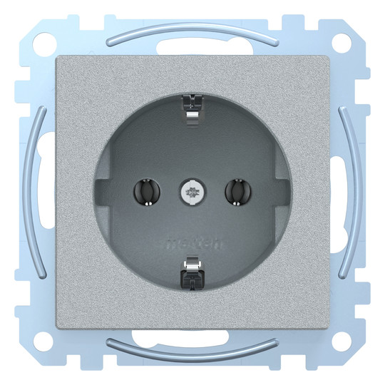 Steckdose 1f alu mt System M UP IP20