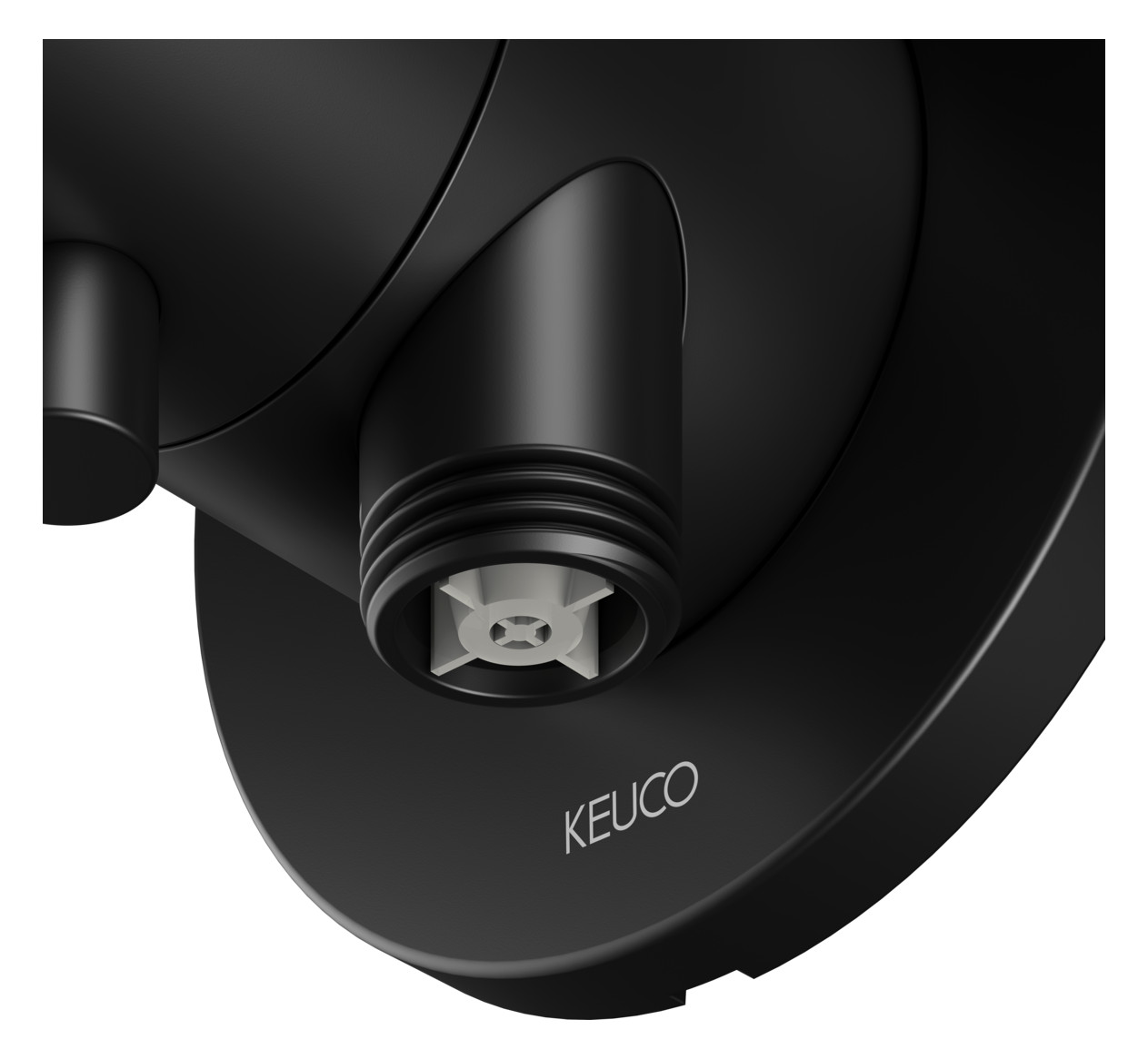 KEUCO Fertigmontageset IXMO UP-Umstellventil, Rosette rund, mit Absperrung, schwarz matt