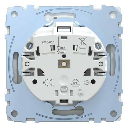 Steckdose 1f lows glz System Design UP m.BS Mit erhöhtem Berührungsschutz IP44