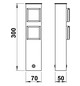 Steckdosensäule Metall ed 2Steckd edst 300x70x50mm IP44