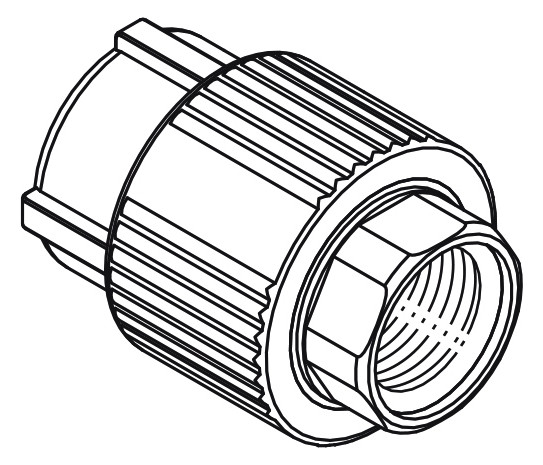 aquatherm Übergangsstück 32 mm x 3/4" IG, Messing, mit 6-kant-Schlüsselfläche