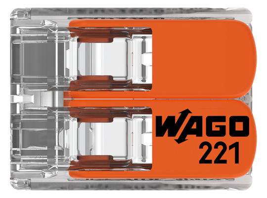 Steckklemme 2f 450V 32A Serie 221 0-4qmm m.BetätiHebel f.Massivleiter