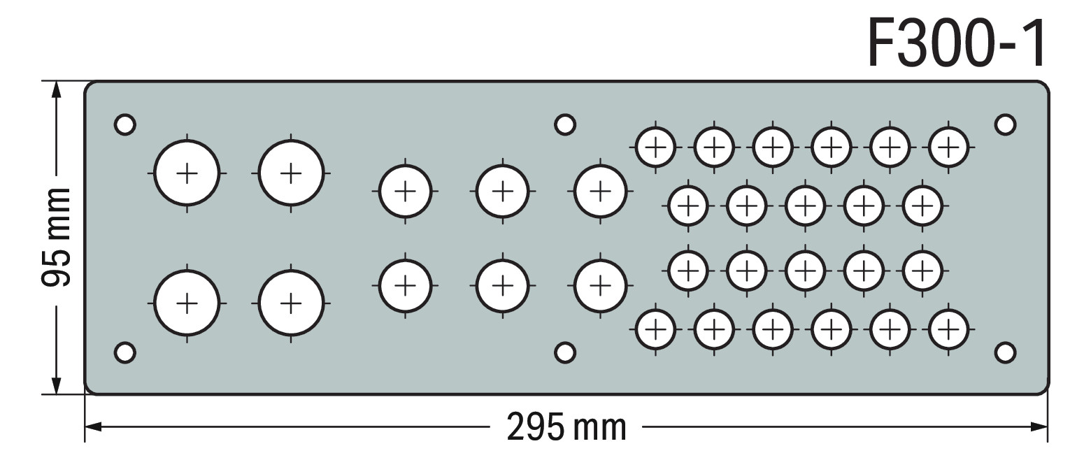 Schrank-Frontplatte 2HE Serie 850 lack B295xH95mm ST