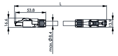 Patchkabel Cat6A S/FTP IP20 10m bl RJ45 1:1 24qmm