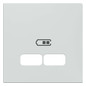 Zentralplatte USB 2f akws Klemmbef m.Aufdr aktivweiß
