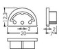 Endkappe sw Kst B20mm H12,3mm