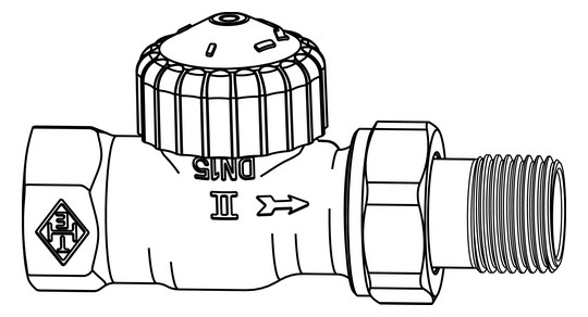 Heimeier Thermostat-Ventilunterteil V-exact II DN 15, Rp 1/2 x R 1/2, Durchgang