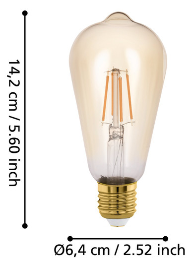 EGLO Leuchtmittel amber E27 1X4,9W 12222 