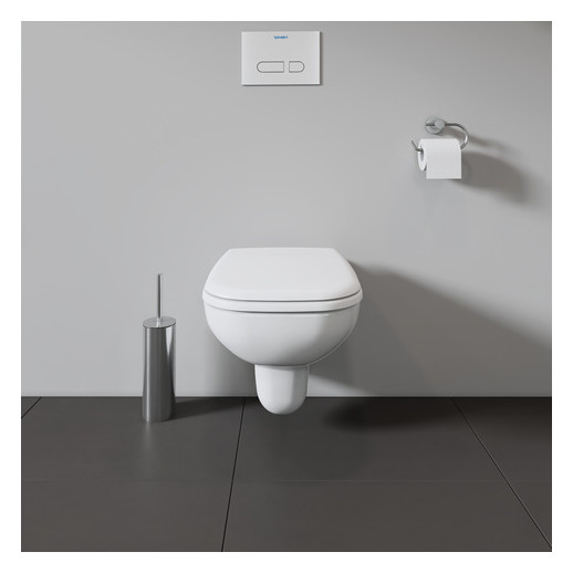 Duravit WC-Sitz D-Code Compact ohne Absenkautomatik, Scharniere Edelstahl, weiß