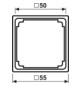 Zwischenrahmen aws AS/A 50x50mm glz RAL9010 quad50mm/quad50mm