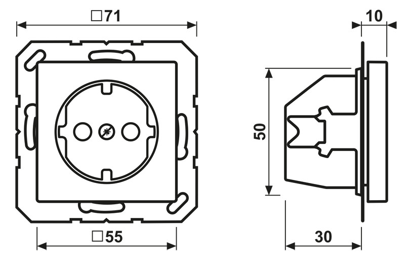 Steckdose 1f ws glz AS UP IP20 vert