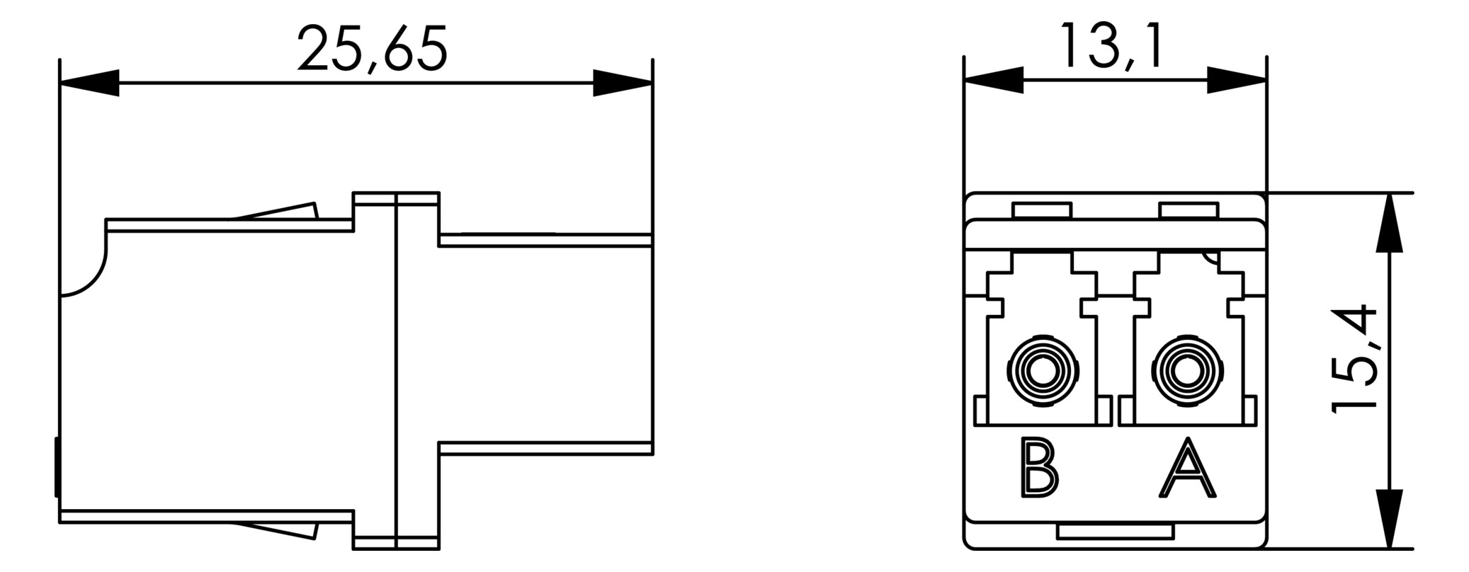 LWL-Kupplung LC-D LC-D Singlemode und bl Kst Keramik einrasten