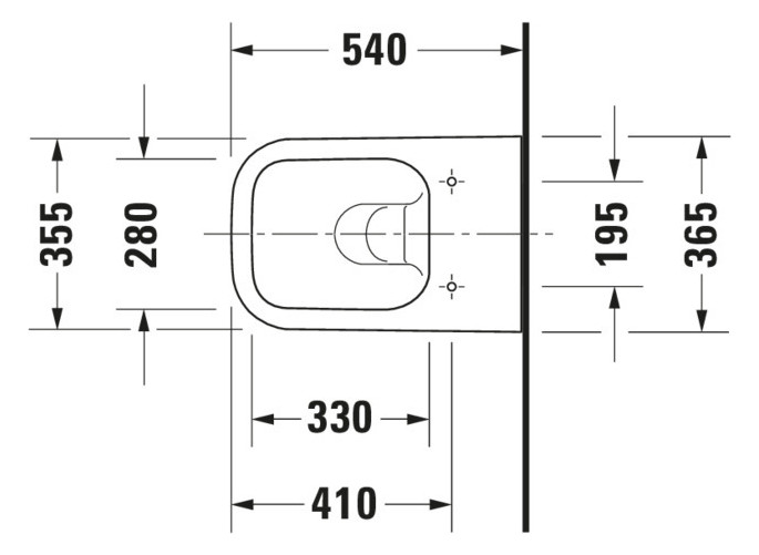 Duravit Wand-Tiefspül-WC Happy D.2 36,5x54cm, 4,5 l, Rimless, weiß