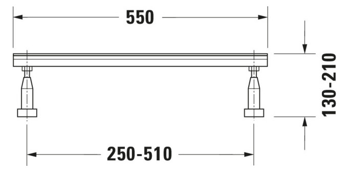 Duravit Fußgestell für Bade-/Duschwanne mit Seitenlänge ab 150 cm, 55x85cm, 3 Stück