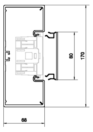 Geräteeinbaukanal Kst 170x68mm ver-ws RAL9016 GEB-K unbeh 10050qmm 2000mm