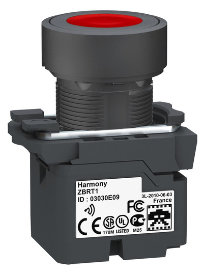 Drucktaster 1f rt rnd Ø22,5mm 1S IP30 fl Tastend