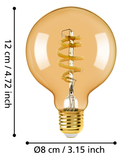 EGLO Leuchtmittel amber E27 1X4,9W 12243 