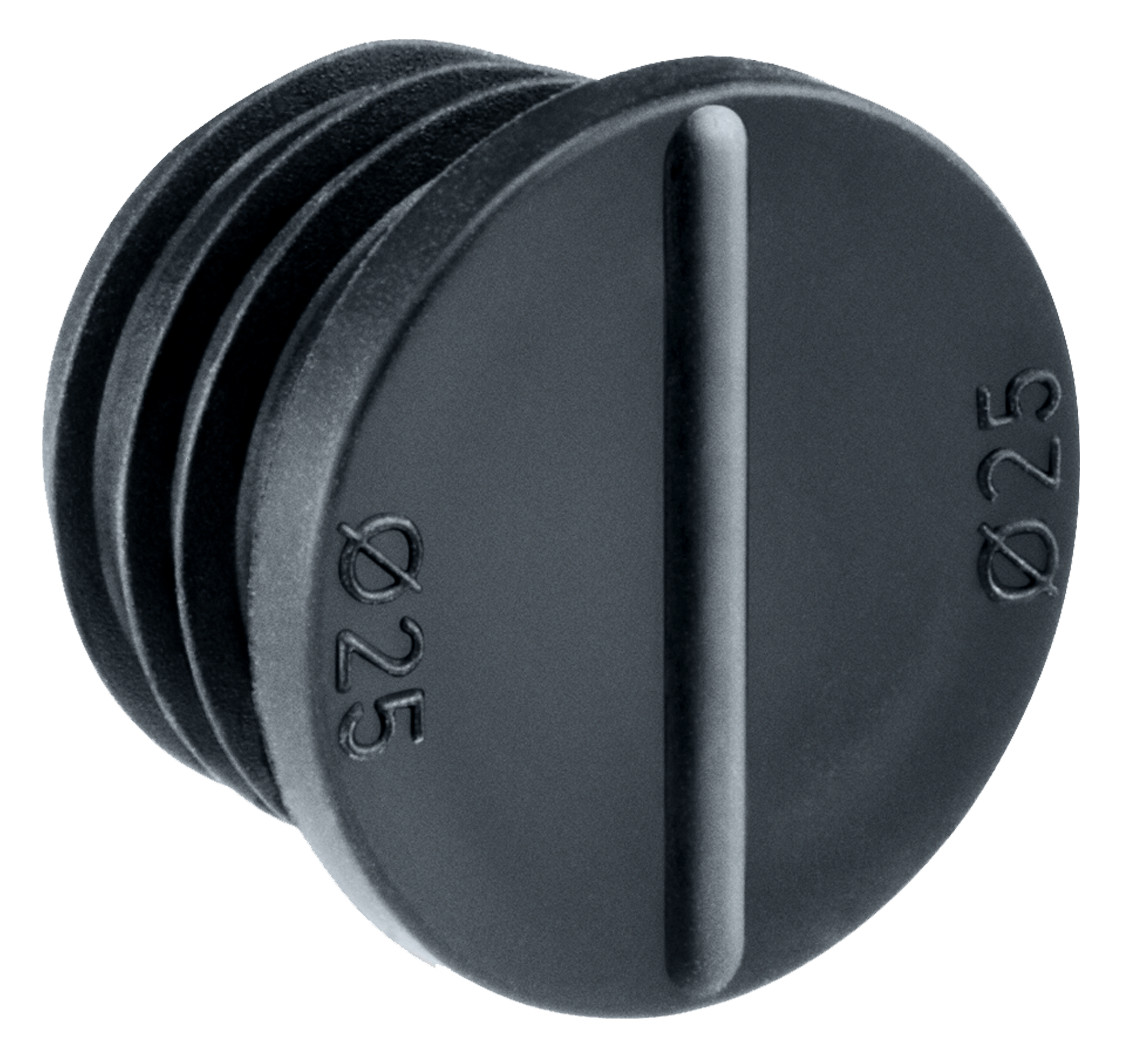 Rohrverschlussstopfen Kst Ø25mm Geeignet für f.flexible Rohre f.starre Rohre sw