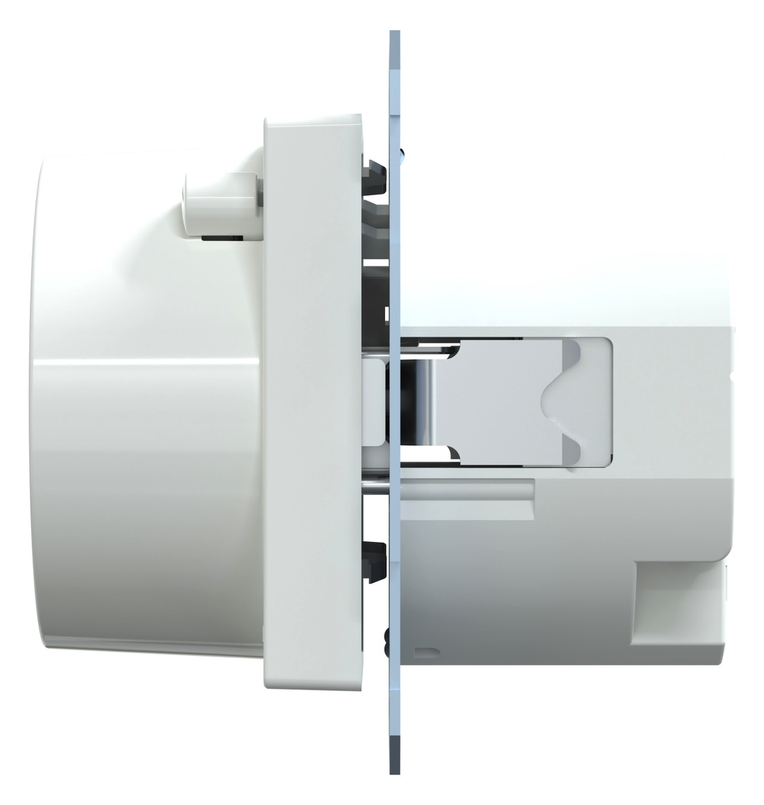 Fi-Steckdose 1f akws glz System M UP m.BS IP20 aktivweiß