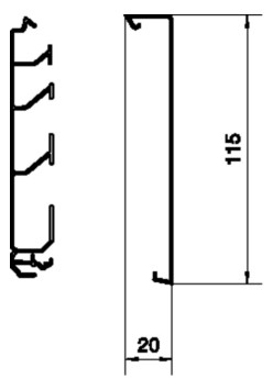 Sockelleistenkanal UT H115mm Kst 2trennw sw