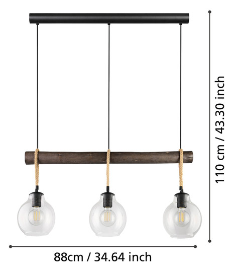 EGLO Hängeleuchte/3 E27            43618 