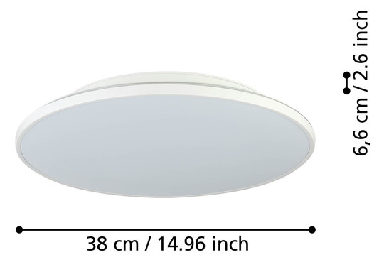 EGLO LED-Deckenleuchte D:380 Weiss 99726 