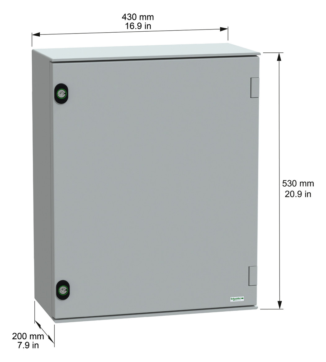 Wandschrank Kst IP66 B430xH530xT200mm unbeh RAL7035